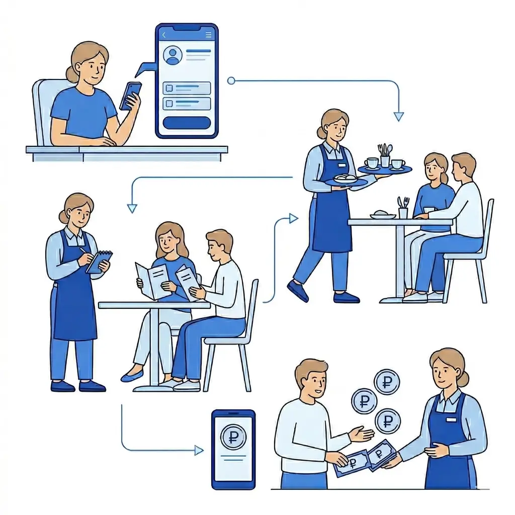 Сервис подработки официантом