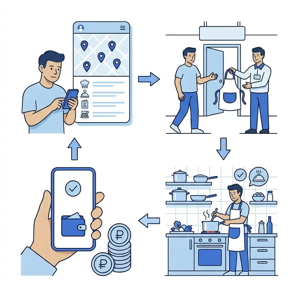 Сервис подработки поваром
